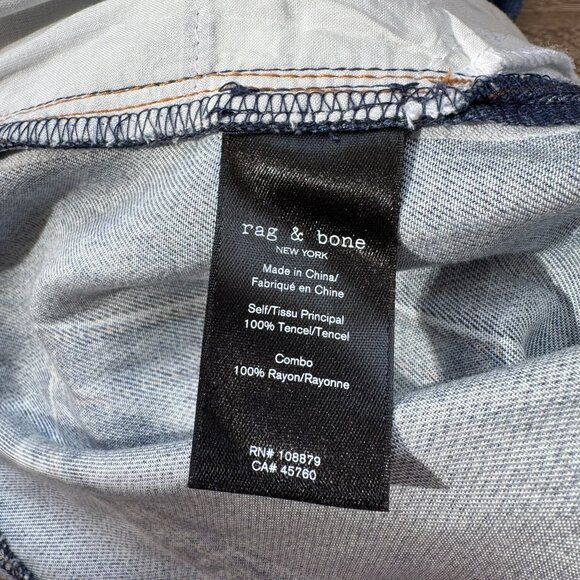 Rag & Bone Liquid Miramar Sofie Wide Leg Pants Sweatpant Jeans Taylors Blue 26 - Picture 8 of 12